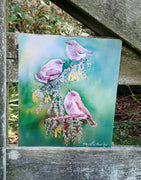 Grey Warbler, Riroriro, native New Zealand Bird - Circle Outdoor Art Panel -  Squarish