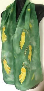 Kowhai Flower -  Hand painted Silk Scarf
