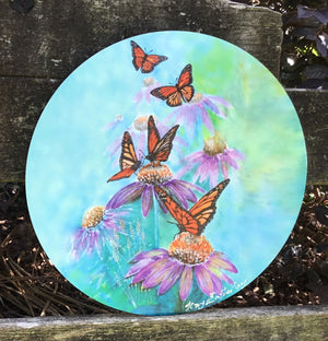 Monarch Butterflies - Circle Outdoor Panel