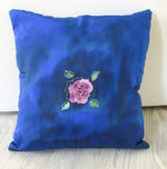 Roses- Hand painted Silk  Cushion Cover.