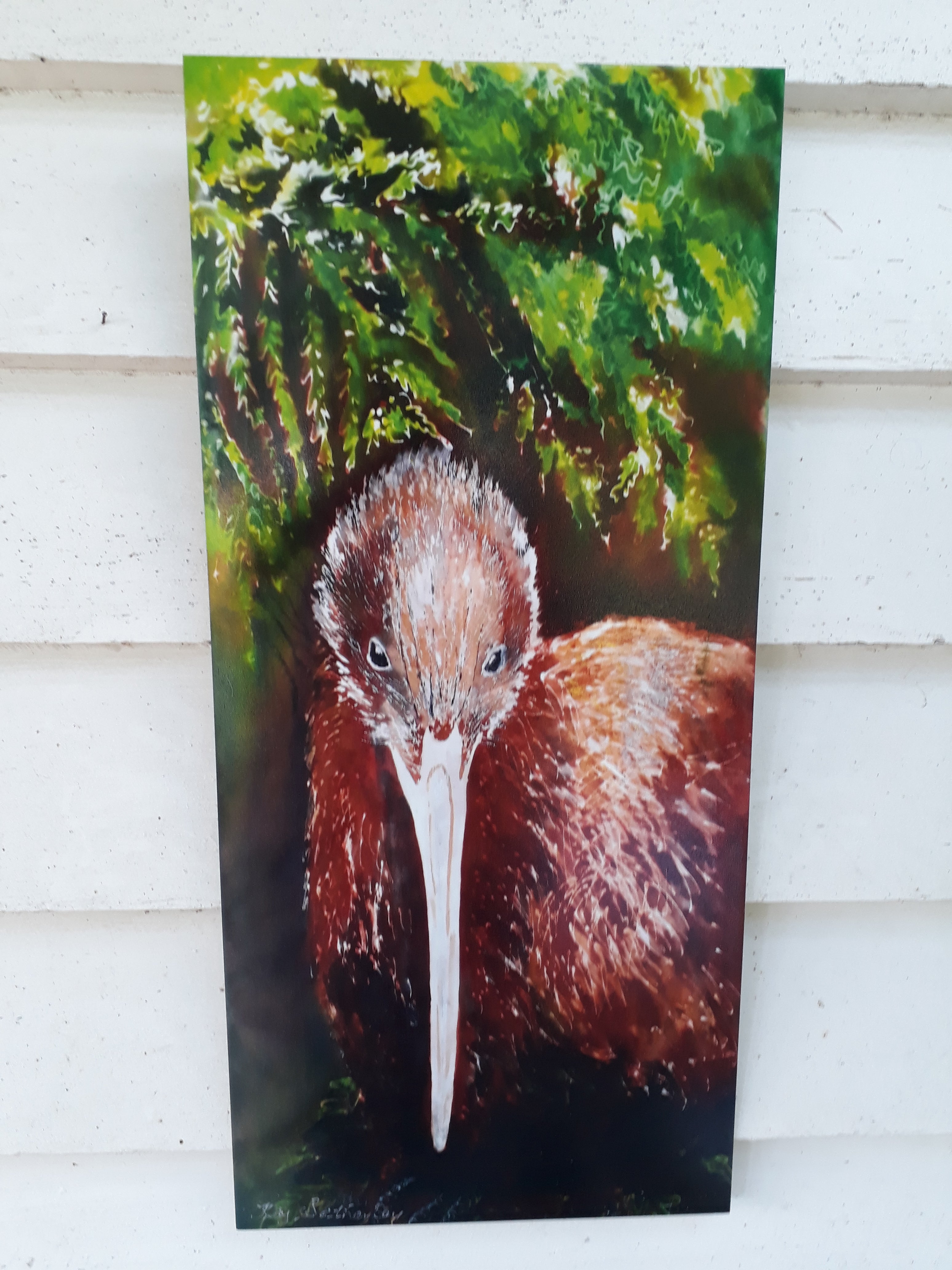 New Zealand Kiwi Bird - Outdoor Garden Art Panel - Satherley Silks NZ