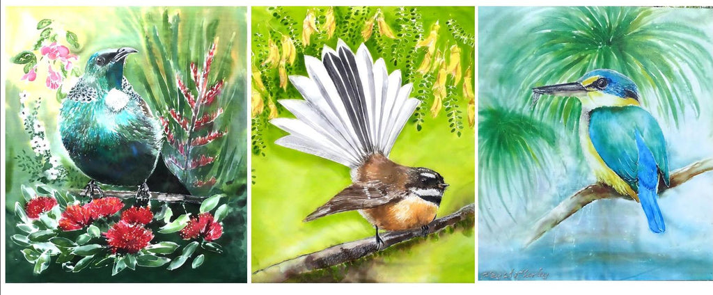 Special: A trio, Three birds of Your Choice - Outdoor Garden Art Panels x 3