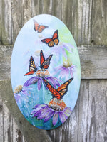 Monarch Butterflies  - Oval Outdoor Art
