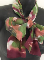 Leaves Botanical Skinny - Hand painted Silk Scarf - Satherley Silks NZ