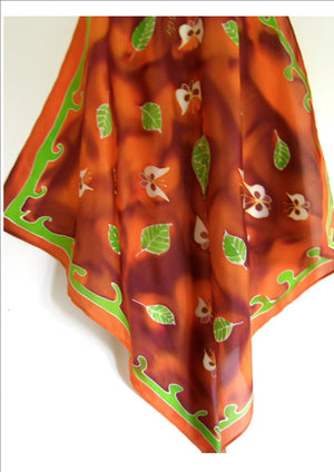 Butterfly square - Hand painted Silk Scarf - Satherley Silks NZ