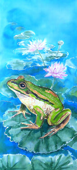 Frog on Lotus, Outdoor Wall Art - Satherley Silks NZ