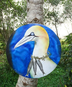 Gannet with Fish Necklace - Outdoor Garden Art Panel - Satherley Silks NZ