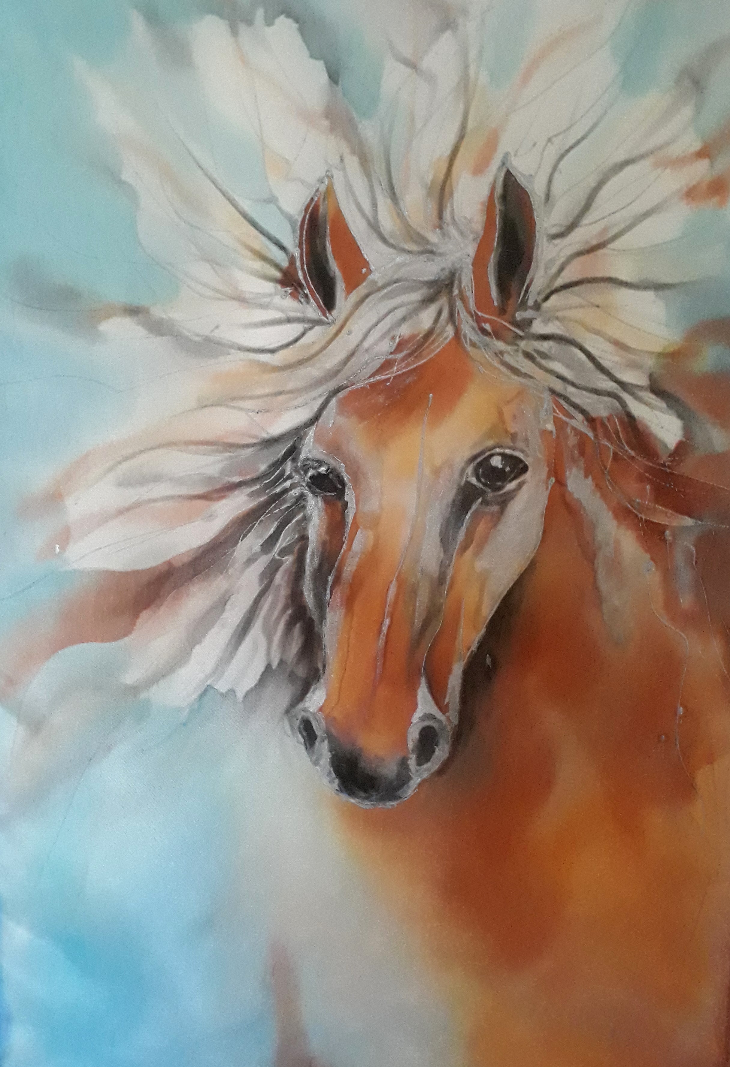 Equestrian Horse Lovers - Hand Painted Silk Scarf - Satherley Silks NZ