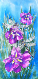 Dragonfly on Iris, Outdoor Wall Art - Satherley Silks NZ