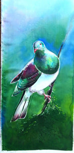 Original Silk Painting - Kereru (Wood Pigeon)