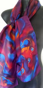 New Zealand Kiwi Bird & Koru - Hand painted Silk Scarf - Satherley Silks NZ