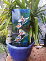 New Zealand SilverEye (Tauhou), Outdoor Garden  Art - Satherley Silks NZ