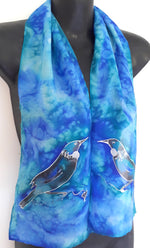 Tui NZ Bird Silk Scarf - Satherley Silks NZ