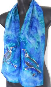 Tui NZ Bird Silk Scarf - Satherley Silks NZ