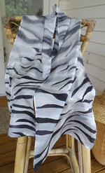 Zebra- Animal Hand painted Silk Scarf
